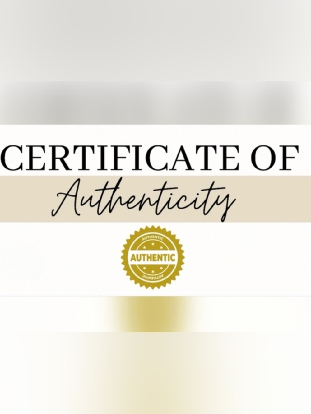Certificate of Authenticity by request